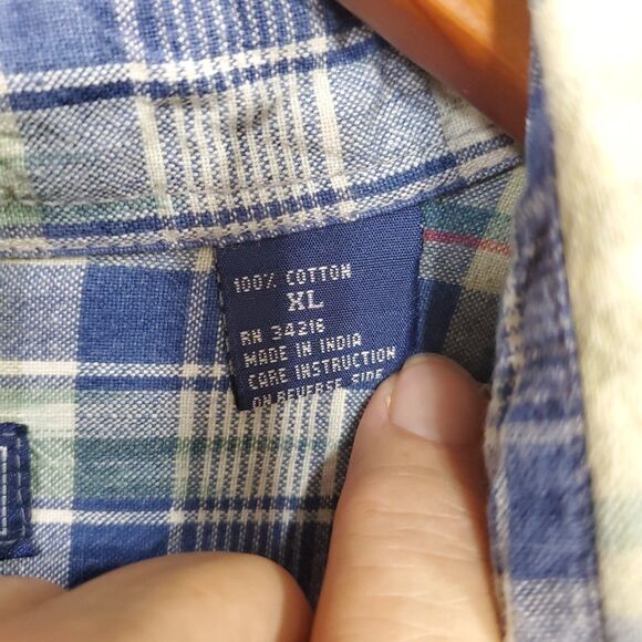 VAN HEUSEN Heavy weight cotton short sleeves southwest style XL Made in India - Picture 6 of 16